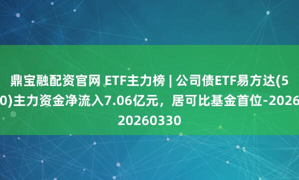 鼎宝融配资官网 ETF主力榜 | 公司债ETF易方达(511110)主力资金净流入7.06亿元，居可比基金首位-20260330